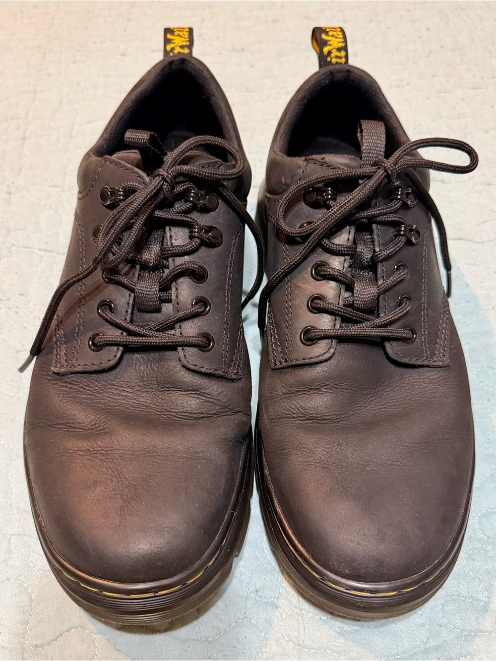 Dr. Martens Men's Black Leather Lace-Up Low-Top Oxfords